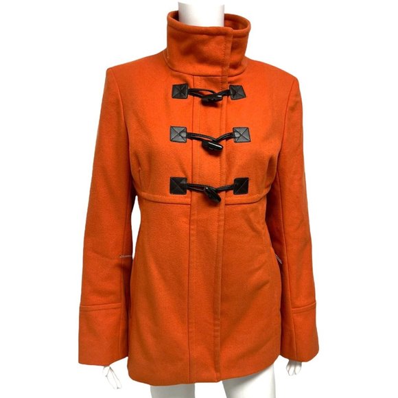 MICHAEL Michael Kors women's duffle coat wool blend orange size 8
